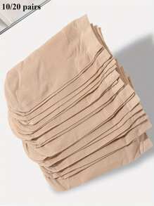 10/20 Pairs Sheer Color Transparent Socks, Comfortable Breathable Short Socks, Women's Sock And Over-The-Knee Socks - Multicolor - View 2