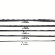 10m 0.5-2mm Black Wax Line PU Leather Cord, Handmade DIY Necklace Bracelet Craft Accessory - Black - View 3