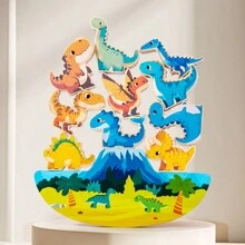 3+ lat gra w układanie dinozaurów - drewniana zabawka edukacyjna i równoważna, idealny prezent urodzinowy lub świąteczny