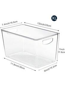 theaoo Contenedores de almacenamiento transparentes con tapas apilables, grandes recipientes de plástico para organización y almacenamiento de despensa, perfectos para cocina, nevera, lavandería, - Transparente - Ver 2