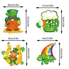 12Pcs Irish Ornaments Shamrock Gnome Beers Top Hat Hanging Decorations For Home Holiday Party Favors