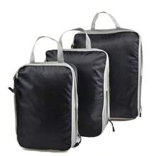 Cubos de embalaje plegables y compresibles, bolsa de almacenamiento de viaje impermeable, maleta de nailon, portátil con bolso, organizador de equipaje - Rojo - Ver 6