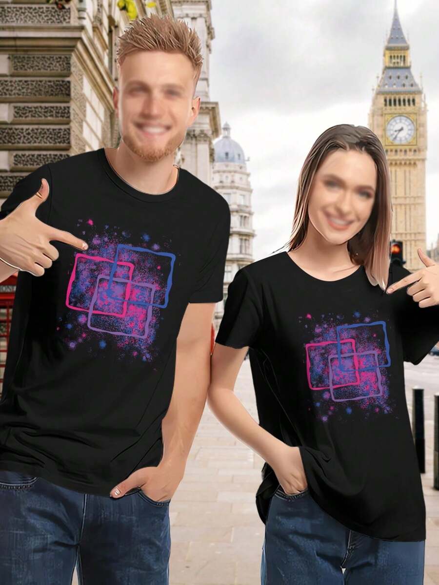 Subtle Bisexual Pride T-Shirts For Women LGBTQ+ Rainbow Shirts Gay Pride Apparel Lesbian Clothing - Black - View 1