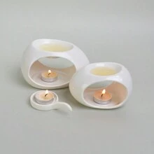 Eiförmiger Teekanne Wachskerzenhalter, Keramikkerzenhalter mit Griff Set, Heimdekoration, kreative Räucherschale, Duftölverteiler