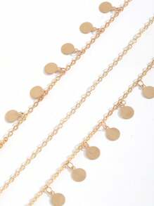 1pc Fashionable Minimalist Round Pendant Headchain, Versatile For Women And Girls Daily, Beach, Date, Party Wear