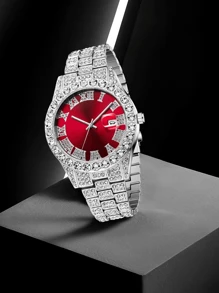 3 Pieces/Set Of Personalized Handsome Pointer Men's Quartz Watch Set, 1 Watch + 2 Jewelry Sets, Fashionable Men's Selected Watch Set, Suitable For Year-Round Wear - Silver - View 2