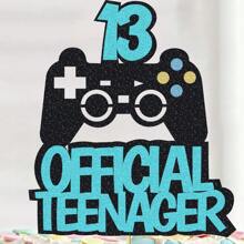 1 件 13 岁官方青少年电子游戏蛋糕装饰 - 生日主题精选，为 13 岁游戏派对装饰欢呼 - 彩色 - 查看 6