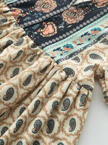 Váy chắp vá họa tiết Paisley thanh lịch cho bé gái kèm túi cho mùa hè - Màu vàng - Xem 5