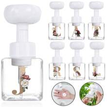 250ml 按压花泡沫瓶洗发水沐浴露分配器收纳盒身体乳液皂液慕斯泡沫容器透明按压瓶浴室必需品家用按压花泡沫瓶首字母名称26个字母图案