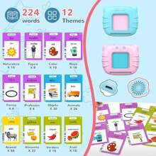 Spanish & English Talking Flash Cards For Boys And Girls Bilingual Spanish English, Learning Cards Sensory Sight Words Toys,Speech Training Toys, Educational Montessori Learning Interactive Talking 224 Sight Words Flash Cards Toys Halloween/Christmas Gifts - Multicolor - View 6
