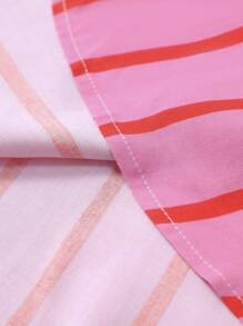 Camisa de manga corta de rayas rosa casual para hombre, ropa de verano ligera para vacaciones