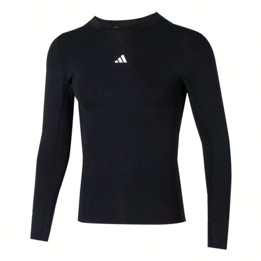 Adidas TF LS TEE 男裝 運動服跑步健身訓練打底上衣長袖T卹 JE6702 - 黑色 - 查看 1