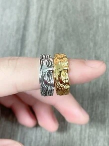 1pc Unisex European & American Venus Face Shaped Retro Carved 925 Silver Adjustable Ring, Proposing Gift