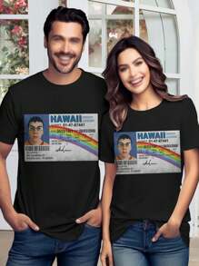 Women's McLovin T-Shirt Funny Cute Trendy Graphic Tees - màu đen - Xem 1