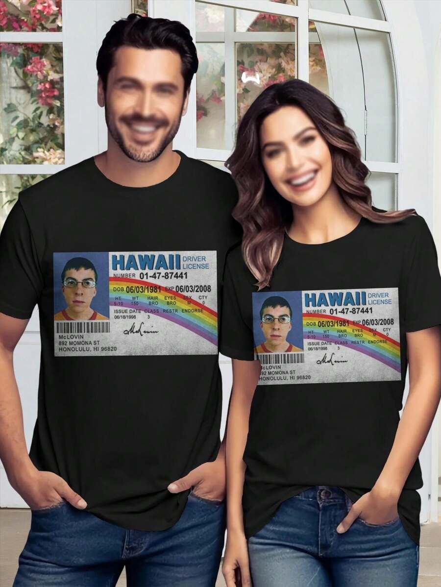 Women's McLovin T-Shirt Funny Cute Trendy Graphic Tees - màu đen - Xem 1