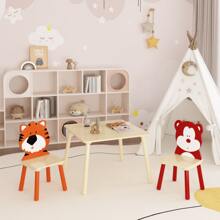Table And 2 Chairs Set 3 Pieces Toddler Table And Chair Set Wooden Activity Play Table Set BearandTiger