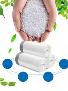 75pcs/Pack Thick Extra Large Drawstring Trash Bags, White Handles, Suitable For Kitchen, Office, Bedroom, Bathroom 4 Gallon Trash Cans, Convenient To Carry (Also Available In 15pcs/1 Roll Trial Pack),Kitchen,Bathroom,Home,Household Suppliers Drawstring Garbage Bag Household Thickened Kitchen
