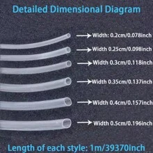 热缩保护管，透明保护管，带可调节圆形保护套，用于项链扣，保护刮伤衣服和头发，适用于开口戒指、鞋带、细手链，保护