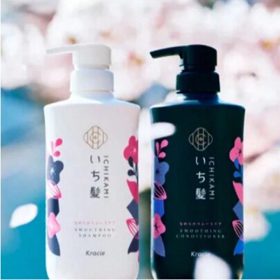 KRACIE Ichikami Smoothing Shampoo  Conditioner Set 480ml480g Silicone Free