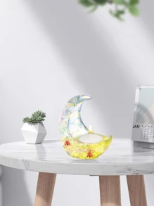 3D 新月蜡烛模具、浪漫月亮拥抱烛台、童话蜡烛台、DIY 树脂模具烛台、手工家居展示装饰工艺品、卧室装饰、客厅装饰、户外露营庭院装饰、花园装饰、婚礼、家庭聚会、新年聚会、节日、拉玛聚会的铸造模具烛台 - 彩色 - 查看 6