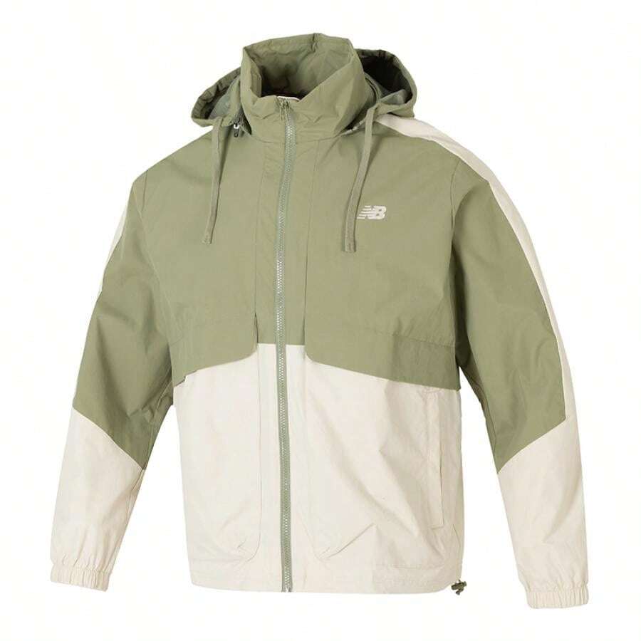 New Balance Kurtka z kapturem tkana, wiatroszczelna dla mężczyzn i kobiet - AMJ51323-OLF - Zobacz 1