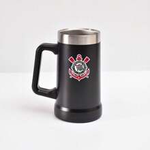 Personalized Football Team Thermal Mug Stainless Steel 710ML - Black Corinthians - View 1