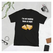 Funny "I'm Not Making Them At Night" Grilled Cheese, Shane Gillis Shirt, Front And Back Printed Tshirt, Funny Uni Shirt, Gifts, Gift Idea - 黑色 - 查看 1