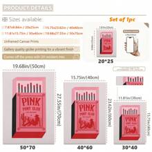 1pc, Canvas Hanging, Framed Decorative Painting, Vintage Chic Pink Pony Club Canvas Art - Amazing Cowgirl Themed Wall Decor With Music Lyrics, Red And Pink Matchbox Design, Perfect For Living Room, Bedroom, Home Office Decor, Wall Art, Vintage Poster Gifts Birthday Graduation