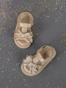 1 Pair Cute Baby Bow Decor Flat Sandals - Gold - View 5