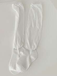 3 pares de calcetines largos hasta el muslo de mujer con puño de volantes, calcetines ligeros de un solo color, de múltiples formas de usar, calcetines de moda, súper versátiles