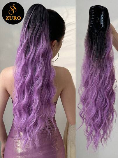 26 Inch Long Ponytail Wig, Curly Clip-On Ponytail Wig, Natural Looking Synthetic Wig, For Women