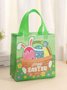 8 件防水无纺布复活节彩蛋兔子礼品袋 - 彩色 - 查看 3