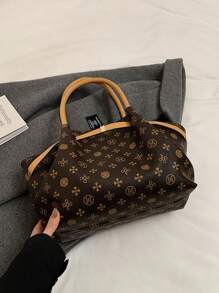 Dedoo 2025 New Fashionable Hot-Selling, PU Material, All-Over Allover Print, Large Capacity Portable Handbag. Dumpling Shaped Bag, Overseas Fashion Underarm Shoulder Bag, Suitable For Daily Commute, Work, Travel And More. - Multicolor - View 9