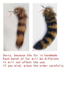 1 chiếc mặt dây chuyền hình đuôi cáo lớn kiểu Mỹ, dùng làm móc khóa xe hơi, túi xách, đồ trang trí treo ba lô, quà tặng tựu trường, phụ kiện móc khóa, đuôi gấu trúc (Do làm thủ công, mỗi lô hàng có thể có màu sắc hơi khác nhau, vui lòng không đặt hàng nếu bạn không thích điều đó) - Nhiều màu - Xem 4