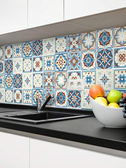 1 rolka boho stylowa folia samoprzylepna do dekoracji kuchni, wodoodporna, olejoodporna, łatwa do czyszczenia, odporna na ciepło, zdejmowana i wielokrotnego użytku, odpowiednia również do salonu, dekoracji sypialni, remontu łazienki i kuchni, 3 opcje rozmiaru: 11,81*47,24 cala/11,81*94,49 cala/11,81*141,73 cala Wystrój domu Wystrój ściany Wystrój łazienki Wystrój pokoju Rzeczy Wystrój salonu Wystrój domu Wystrój domu Naklejki na ścianę do salonu Naklejki na ścianę Naklejka ścienna