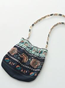 Váy chắp vá họa tiết Paisley thanh lịch cho bé gái kèm túi cho mùa hè - Màu vàng - Xem 8