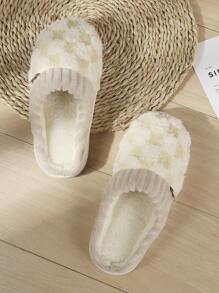 Women's Warm Plush Slip-On House Slippers - White - View 3