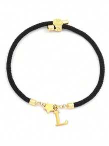 1件时尚创意不锈钢A-Z，26个英文字母手绳，可自由调节大小手，女生日常佩戴首字母手链 - 彩色 - 查看 5