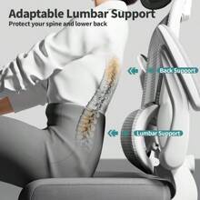 TRALT - Silla de Oficina ergonómica, 330 Libras para el hogar, sillas de computadora de Oficina con Ruedas, cómoda Silla de Juegos (Blanco) - Gris - Ver 5