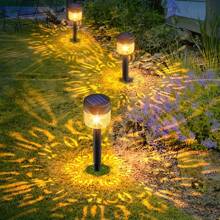 1 pieza/2 piezas/4 piezas Luces de sendero solares, luces RGB impermeables IP66, luces de paisaje de ensueño, luces decorativas de jardín, iluminación de paisaje impermeable, lámparas de atmósfera, funciona con energía solar sin necesidad de electricidad, talla grande de 12 horas de iluminación continua