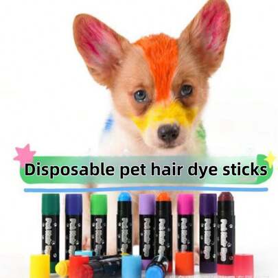 1 Paquete de Barra Desechable para Teñir el Pelo de Mascotas, Barra para Teñir el Pelo de Mascotas No Dañina Fácil de Lavar, Crema Colorante para el Pelo de Perros, Lápiz Reutilizable para Marcar Mascotas, Barra Desechable para Teñir el Pelo de Mascotas, Teñido de Pelo de Mascota Lindo, Pelo Amado, Lápiz para Teñir el Pelo de Gatos y Perros, Se Lava con Champú, Soluble en Agua, Apto para: Perros, Gatos, Conejos, Cerdos, Caballos, Ovejas, Ganado