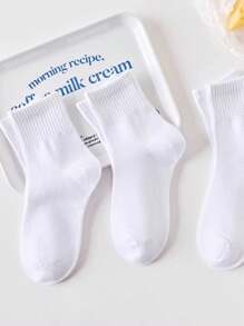KIT 3 6 12 Unisex White Mid-Calf Socks 35-40 40-46 - 白色 - 查看 4