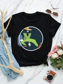 Women's Shakedown Street Zoot Suit T-Shirt Vintage Style Retro Tee Classic Fashion - Black - View 1