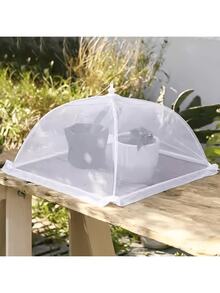 1 pieza Cubierta de malla plegable y reutilizable de 17 pulgadas, mantiene alejadas a las moscas, adecuada para barbacoas, picnics, fiestas, uso en exteriores (Blanco) - Multicolor - Ver 10
