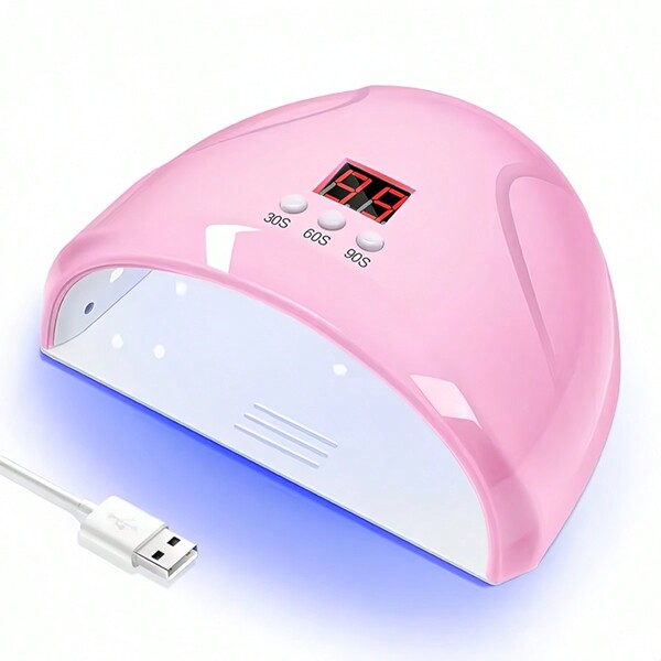 1 pieza Lámpara LED UV para secar esmalte de uñas, Set de lámpara de secado y curado para manicura de esmalte gel, máquina híbrida de luz solar