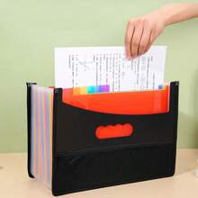 Expanding File Folder 12 Pockets A4 Size Filing Folder Organizer Large Capacity Portable AccordianFile Box For Classroom Office