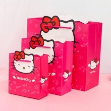 Sanrio 1set/3pcs/4pcs Sanrio Hello Kitty Gift Bag Paper Bag Creative Gift Bag Birthday Party Gift Bag Gift Box Packaging Bag