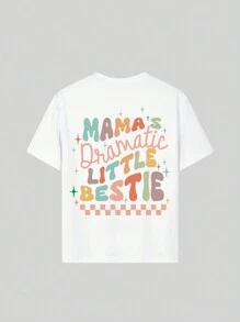 Tween Girls' Casual Graphic Print Crew Neck Short Sleeve T-Shirt Top, Summer - White - View 5