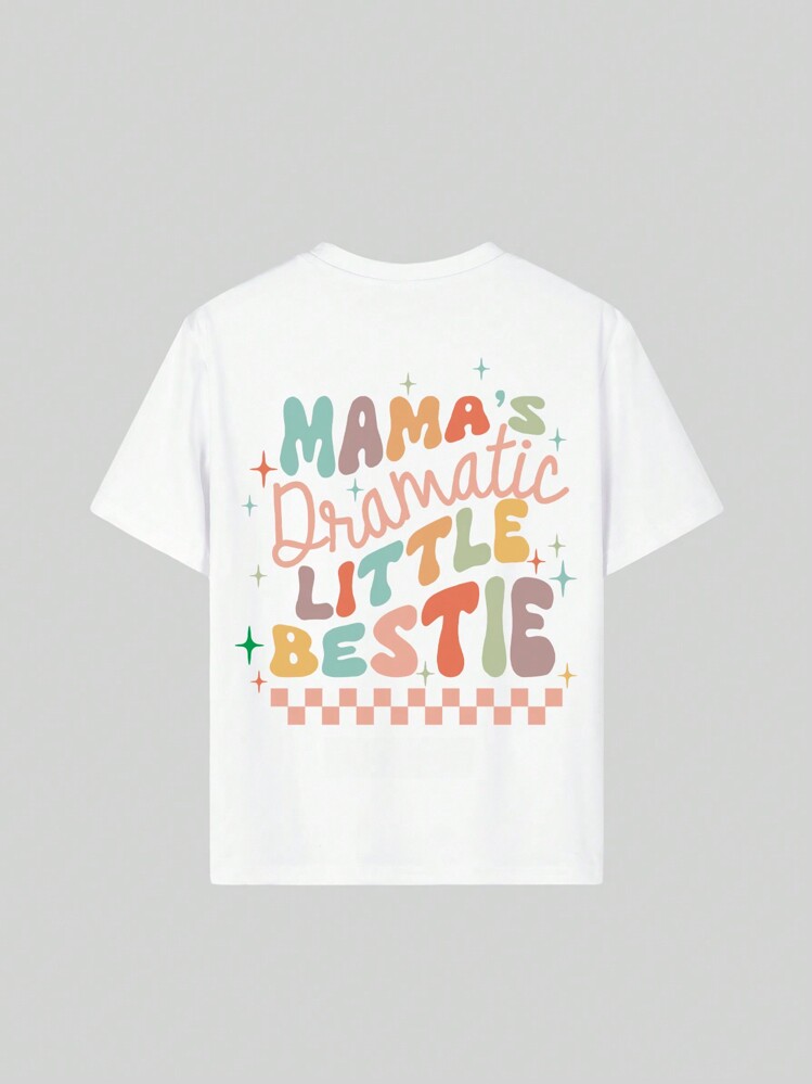 Tween Girls' Casual Graphic Print Crew Neck Short Sleeve T-Shirt Top, Summer - White - View 5