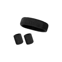 (3件套) 男女运动腕带头带组合套装，2个腕带和1个头带，适用于跑步、篮球、网球、瑜伽、健身房，透气毛巾布运动带，可吸收水分和汗水。健身房健身腕带配件 - 彩色 - 查看 13